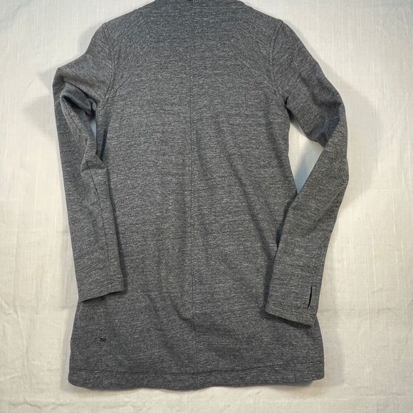 Lululemon Heathered Gray Long Sleeve Thats A Wrap Cardigan Sweater Jacket Size 6 - Picture 7 of 8